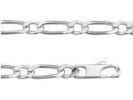 Collier Homme Figaro 1+1 Argent Rhodié 6 mm - 301268C - Réf. 301268C