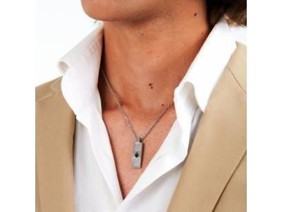 Collier Maserati Iconic en Acier, Trident Noir - JM423AVD20 - Réf. JM423AVD20