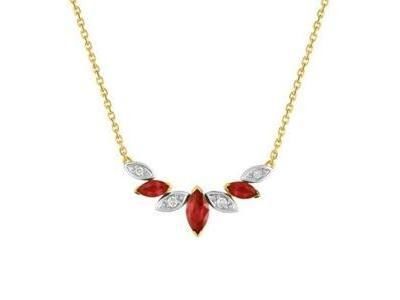 Collier Or 750 Rubis Navettes Diamant - MB510BRB4 - Réf. MB510BRB4