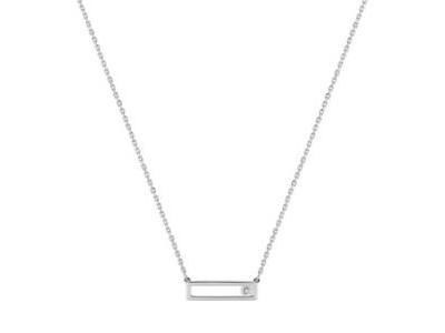 Collier Or Gris 750/1000 Diamant Motif Rectangle - 3.7362.31 - Réf. 3.7362.31