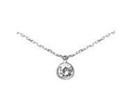 Collier Or Gris 750/1000 et Diamant Serti Clos 0.15 Carat - 7107155 - Réf. 7107155