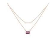 Collier Or Jaune 750/1000 Deux Rangs Topaze Rose Diamant - CN5320DPTO - Réf. CN5320DPTO