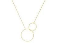 Collier Or Jaune 750/1000 Double Cercles Entrelacés - B91014 - Réf. B91014