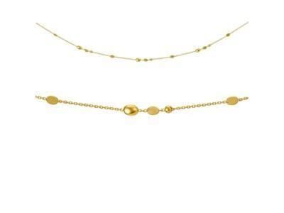 Collier Or Jaune 750/1000 Maille Forçat Boules et Galets - A59321 - Réf. A59321