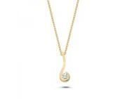 Collier Or Jaune 750/1000 Virgule et Diamant Naturel - PSO6840-15Y - Réf. PSO6840-15Y