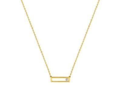 Collier Or Jaune 750 Diamant Motif Rectangle - 3.7362.30 - Réf. 3.7362.30