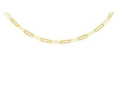 Collier Or Jaune 750 Maille Ovale Effet Diamanté - VLFRA072 - Réf. VLFRA072