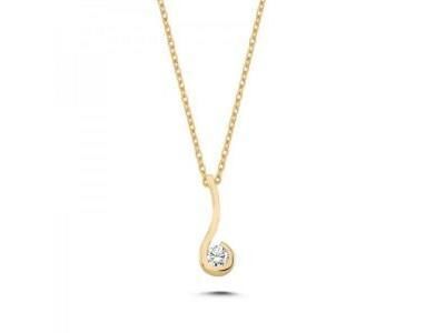 Collier Or Jaune 750 Virgule Diamant Naturel - PSO6840 - Réf. PSO6840-15Y