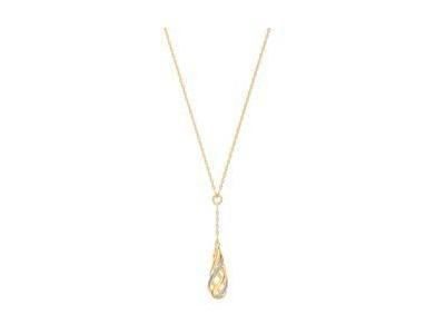 Collier Pampille Goutte Diamant Or Bicolore 375 - 5ZA625BB4 - Réf. 5ZA625BB4