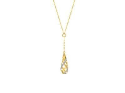 Collier Pampille Goutte Diamant Or Bicolore 375 - 5ZA625BB4 - Réf. 5ZA625BB4