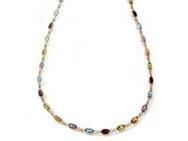 Collier Pierres Fines Multicolores 6x4 Or Jaune 750 - 11465 - Réf. 11465