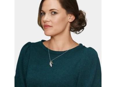 Collier Plume Ange Argent Bicolore Zircon Engelsrufer - ERN-FEDERANGEL-BIG - Réf. ERN-FEDERANGEL-BIG