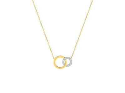 Collier Ronds Entrelacés Diamants 0.032 Carat Or Bicolore 750/1000 - RZ523BB4 - Réf. RZ523BB4
