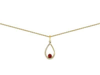 Collier Rubis Et Diamants Naturels Or Jaune 750/1000 - A16020 - Réf. A16020