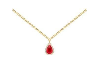 Collier Rubis Poire Or Jaune 750/1000 Diamants - 35329.10 - Réf. 35329.10