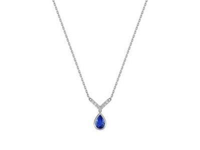 Collier Saphir Diamant Or Gris 750/1000 - 3.7106.S1 - Réf. 3.7106.S1