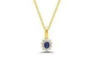 Collier Saphir Entourage Diamant Or Jaune 750 - AINL2543J SA OJ - Réf. AINL2543J SA OJ