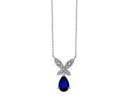 Collier Saphir Poire Diamants Motif Papillon Or Gris 750/1000 - CN36756DSW - Réf. CN36756DSW