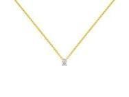 Collier Solitaire Diamant 0.07 Carat Or Bicolore 375 - 5ZA676XB4 - Réf. 5ZA676XB4