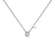 Collier Solitaire Diamant Clos Or Gris 375 - 59ZW52GB4 - Réf. 59ZW52GB4