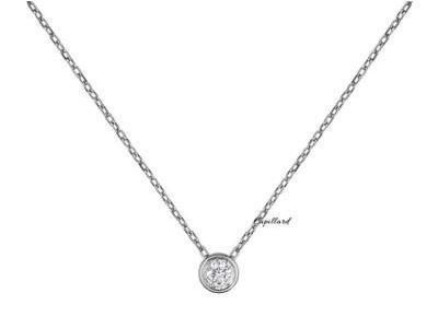 Collier Solitaire Diamant Clos Or Gris 375 - 59ZW52GB4 - Réf. 59ZW52GB4