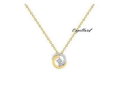 Collier Solitaire Diamant Or Bicolore 375 - 5ZA704BB4 - Réf. 5ZA704BB4