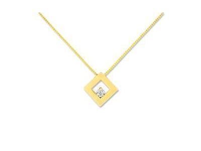 Collier Solitaire Diamant Pastillé Or 750 - QE529XB4 - Réf. QE529XB4