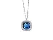 Collier Topaze Blue London Diamant Or Gris 750/1000 - CN30334DWTL - Réf. CN30334DWTL