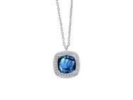 Collier Topaze Blue London Diamant Or Gris 750 - CN30334DWTL - Réf. CN30334DWTL
