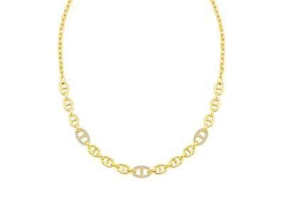 Collier Valenzi Maille Marine Argent Doré et Zirconium - CL1001Y - Réf. CL1001Y
