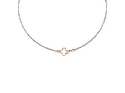 Collier Valenzi Tressé Trèfle Argent 925 Rose Zirconium - COLL39105WP - Réf. COLL39105WP