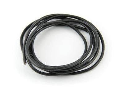 Cordon cuir noir rond - 1 m - Réf. 40520