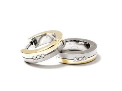 Créole diamant titane et plaqué-or, Boccia Titanium anti allergique 0510-09 - Réf. 0510 09