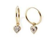 Créole Pampille Coeur Zircon Or Jaune 375 - N11892 - Réf. N11892