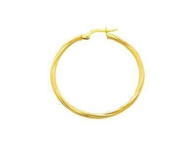Créole Torsadée Or Jaune 750 Fil 2,5 mm Diamètre 35 mm - 2527.6 - Réf. 2527.6