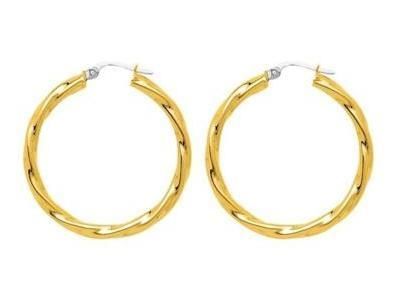 Créole Torsadée Or Jaune 750 Fil 3 mm Diamètre 25 mm - 2520 - Réf. 2520