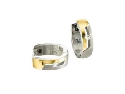 Créoles Boccia en Titane Plaqué Or et Diamants - 05045-04 - Réf. 05045 04