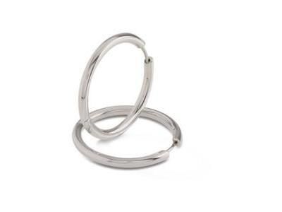 Créoles Fil Rond Titane Poli 30 MM Boccia - 05073-01 - Réf. 05073 01