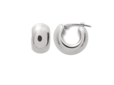 Créoles Larges Bombées Or Jaune Rhodié 750 - 9503G - Réf. 9503G