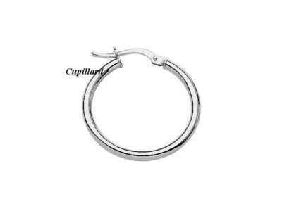 Créoles Or Gris 375 Diamètre 20 mm, Fil Rond 2 mm - B52211 - Réf. B52211