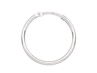 Créoles Or Gris 750 Diamètre 20 mm Fil Rond 1.5 mm 330400 - Réf. 330400