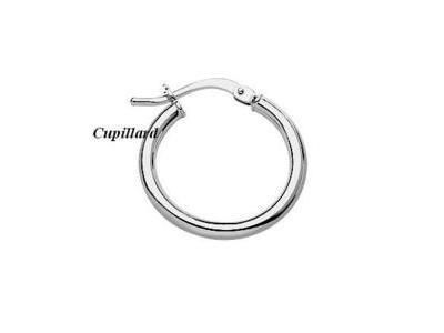 Créoles Or Gris 9 Carats Diamètre 15 mm,Fil Rond 2 mm - B52111 - Réf. B52111