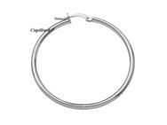 Créoles Or Gris 9 Carats Diamètre 35 mm, Fil Rond 2 mm - Réf. B52411