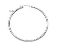 Créoles Or Gris 9 Carats Diamètre 45 mm, Fil Rond 2 mm - Réf. B52511