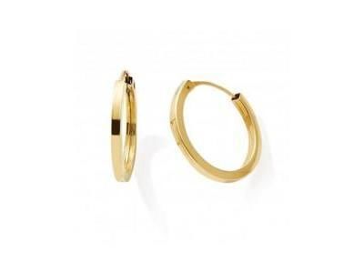 Créoles Or Jaune 375 Tube Carré 1,5 X 12 mm - Réf. N11074