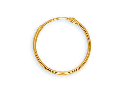Créoles Or Jaune 750 Diamètre 16 mm Fil Rond 1 mm - 328300 - Réf. 328300