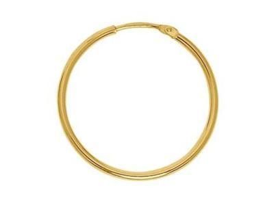 Créoles Or Jaune 750 Diamètre 25 mm Fil Rond 1,5 mm - 329600 - Réf. 329600