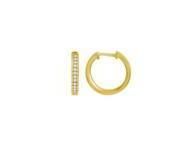 Créoles Or Jaune 750 Facetté Diamants Naturels Sertis Rails - CRHK01H-18Y - Réf. CRHK01H-18Y