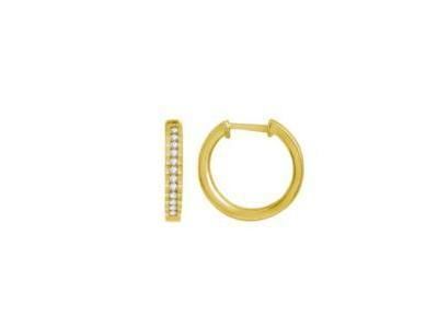 Créoles Or Jaune 750 Facetté Diamants Naturels Sertis Rails - CRHK01H-18Y - Réf. CRHK01H-18Y
