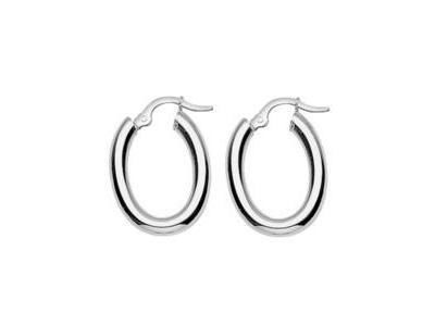 Créoles Ovales Or Gris 750 Fil Rond 3 mm - 5518.2G - Réf. 5518.2G